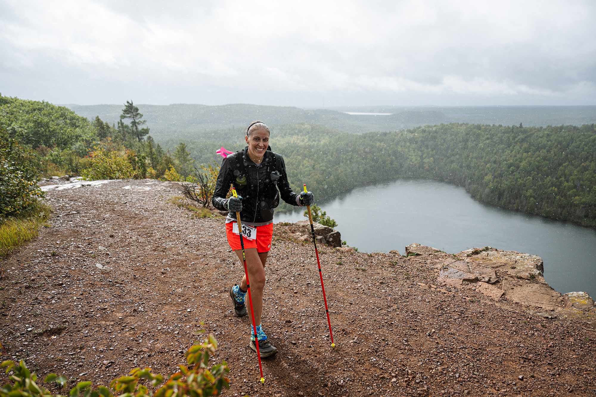 Aron Johnson Smiling in the Rain at Bean Lake SFTR 2025 - Photo Credit Anastasia Wilde
