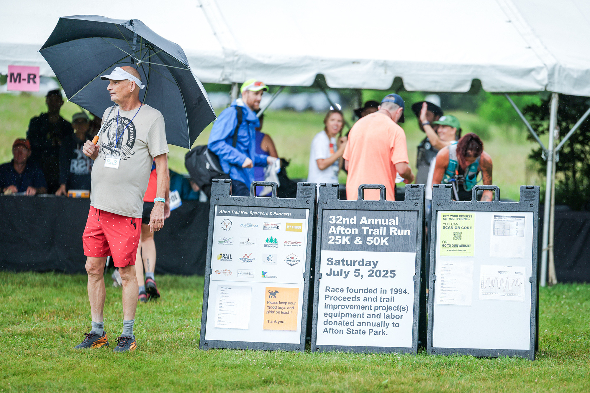 Bob Staying Dry at Check In - Photo Credit Scott Rokis