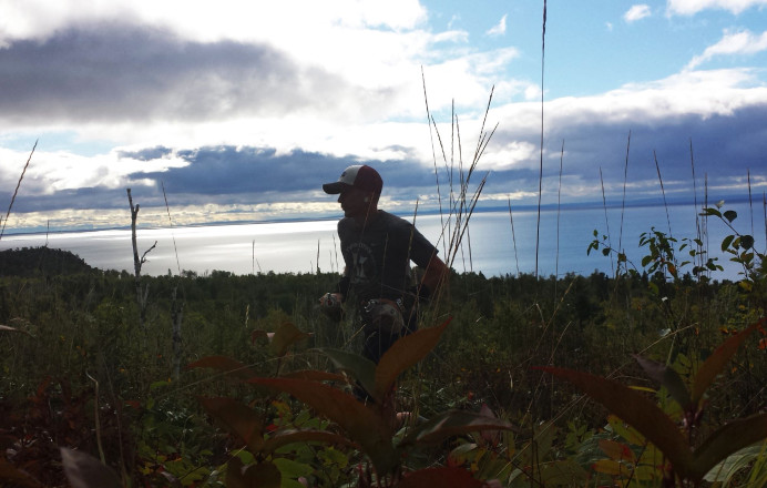 Brian Klug Over Lake Superior Just Out of Split Rock - Photo Credit John Storkamp