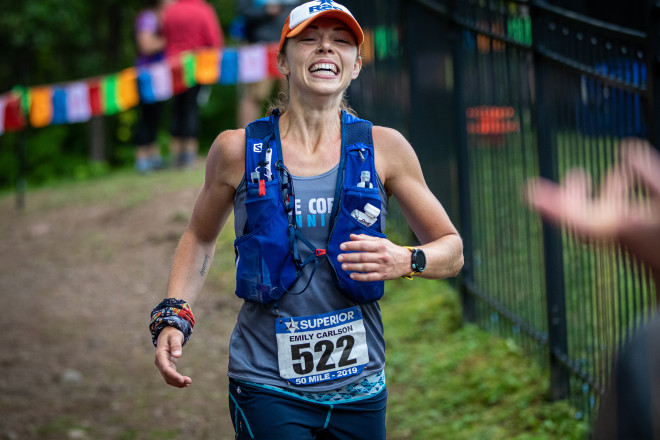 Emily Carlson Second in the 50 Mile 2019 - Photo Credit Tone Coughlin