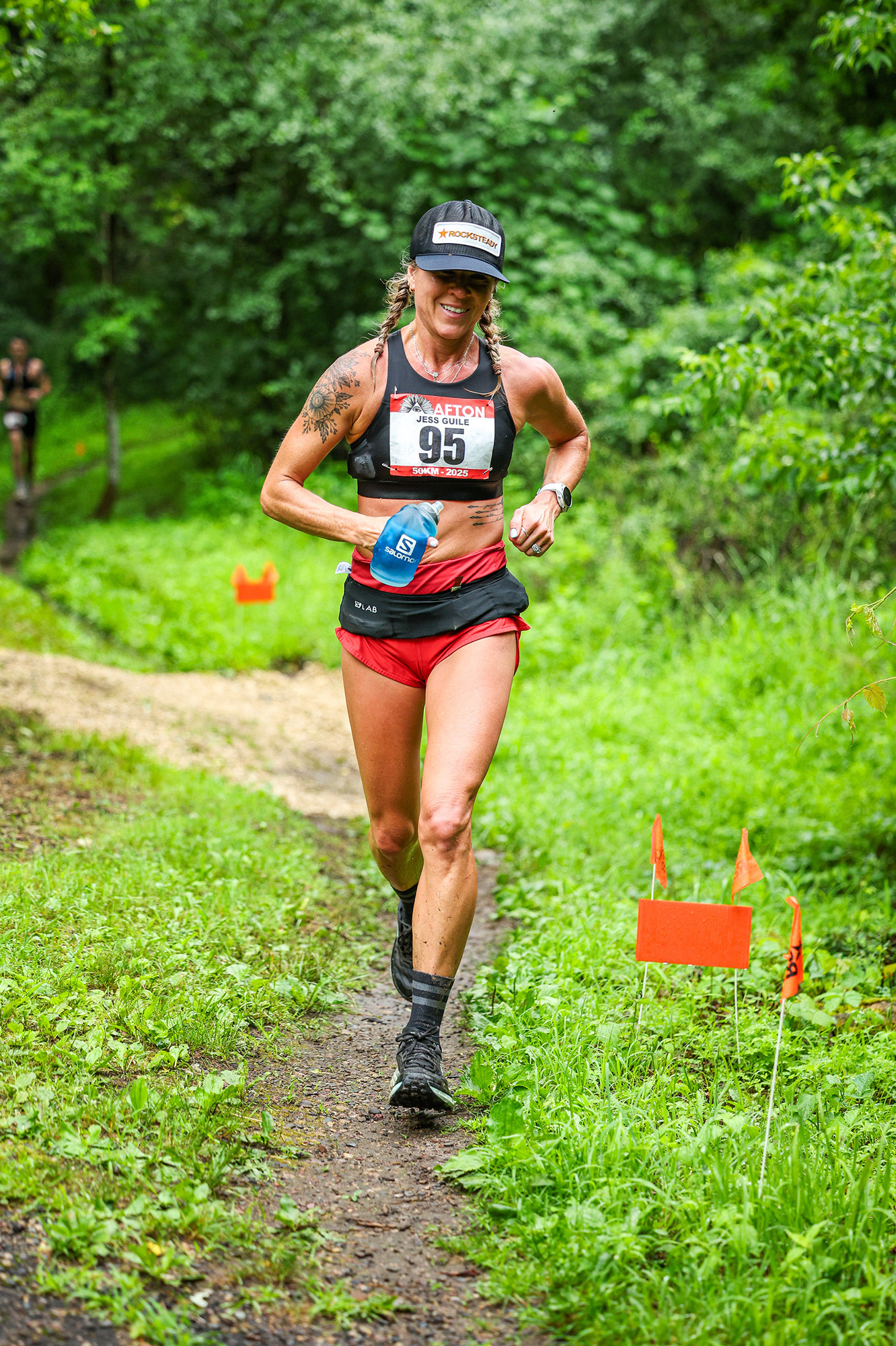 Jess Guile Enroute to the 50K Win in 2025 - Photo Credit Scott Rokis