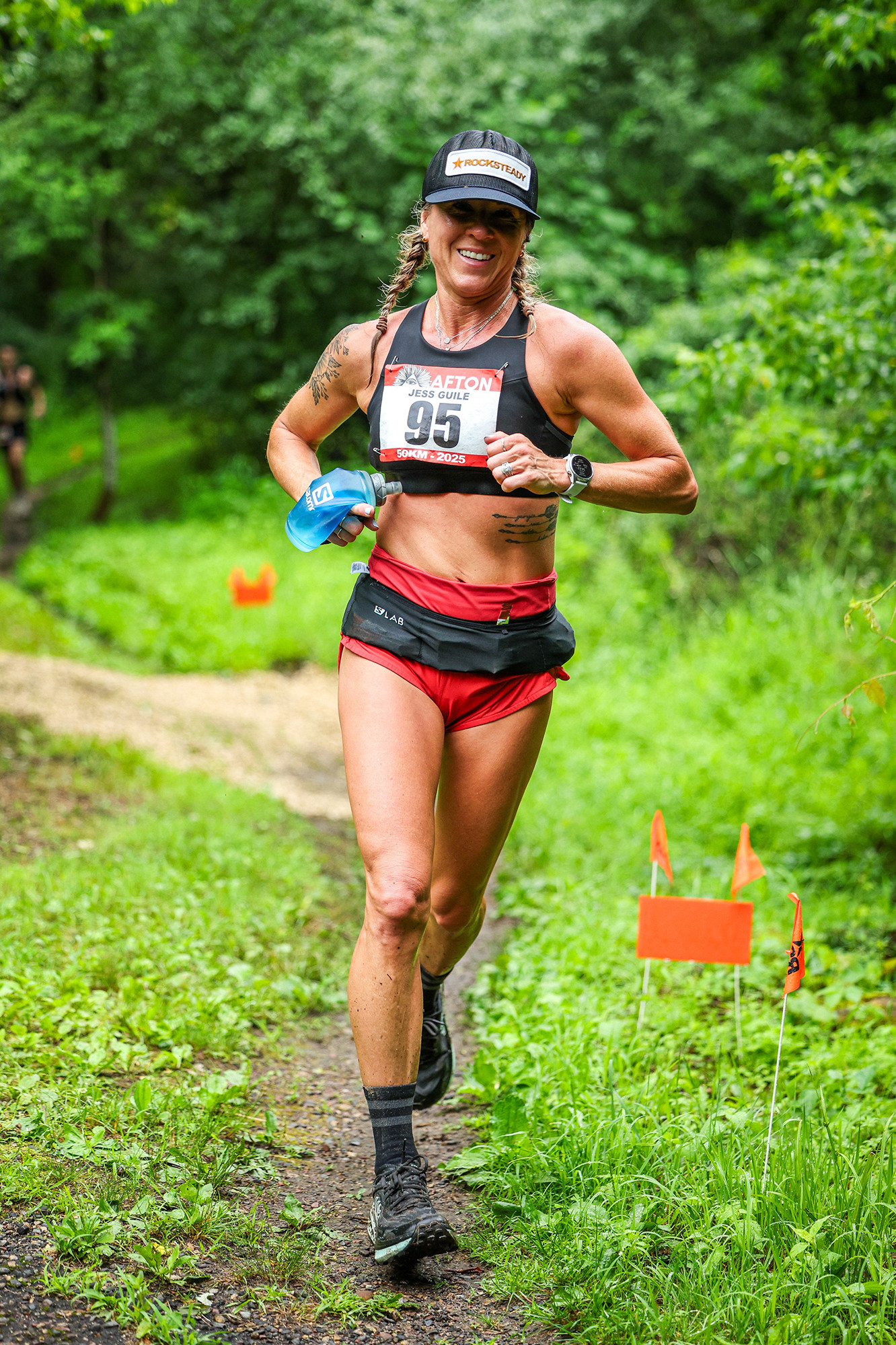 Jess Guile on Her Way to the 50K Win in 2025 - Photo Credit Scott Rokis