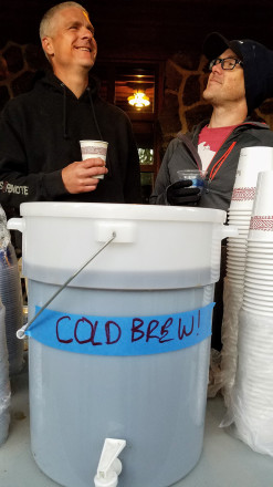 Peet and Peet Jr on the Cold Press - Photo Credit John Storkamp