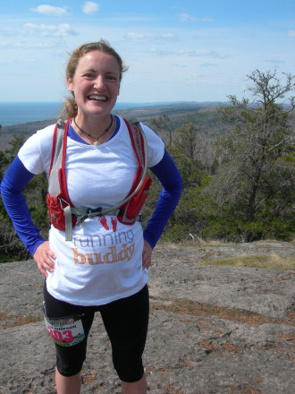 Sarah Simpson with Running Buddy on Board - Photo Credit Jared Simpson