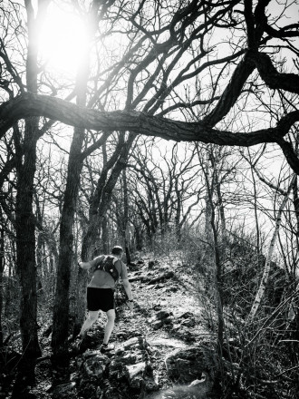 Up and Up The Spine to the Best Overlook on the Course - Photo Credit Zach Pierce