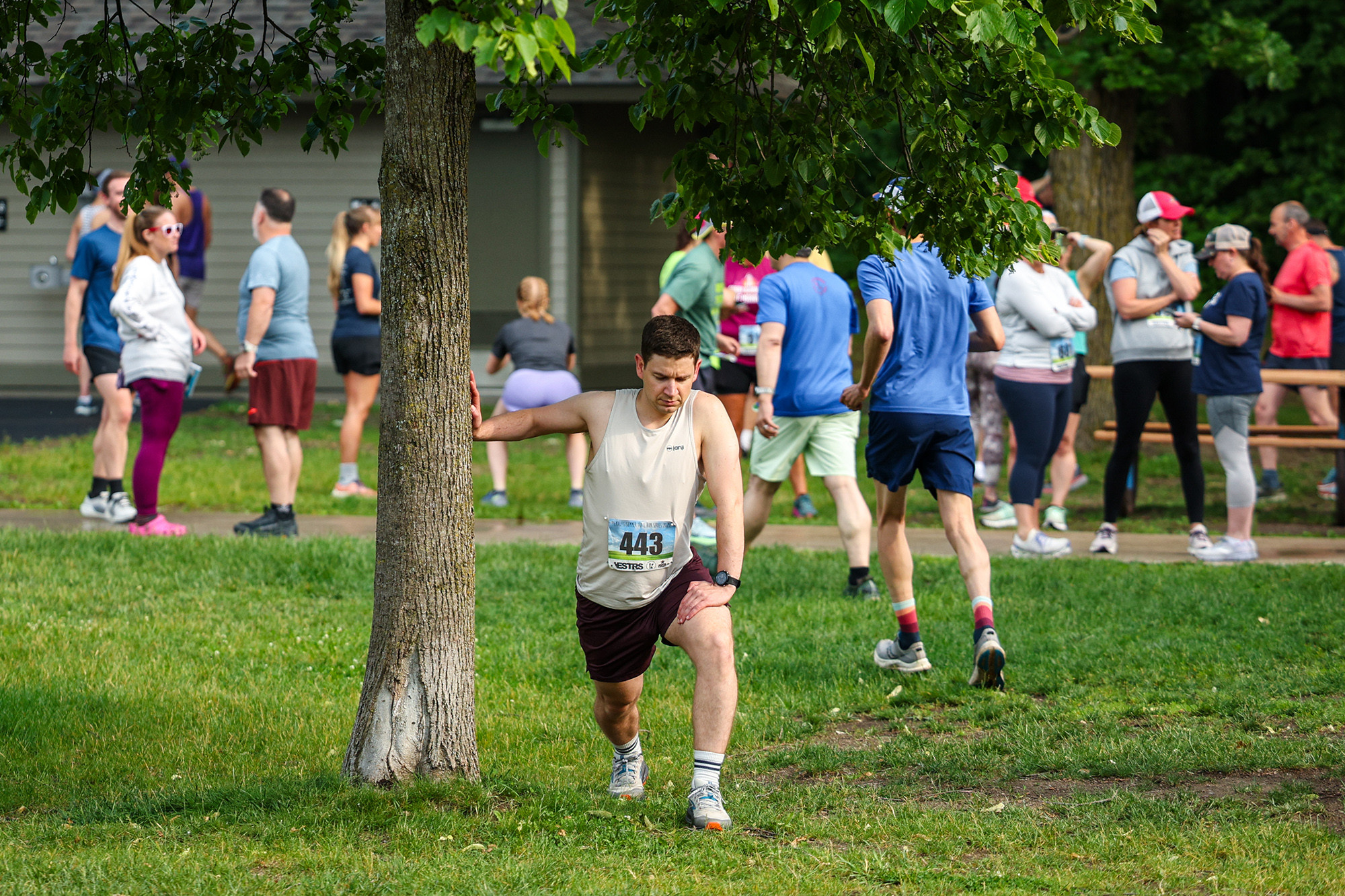 Warming Up for the French 5K - Photo Credit Scott Rokis