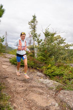 2025 Superior 100 Mile Winner Rachel Turi Going Well in the Early Miles - Photo Credit Danica Nolton