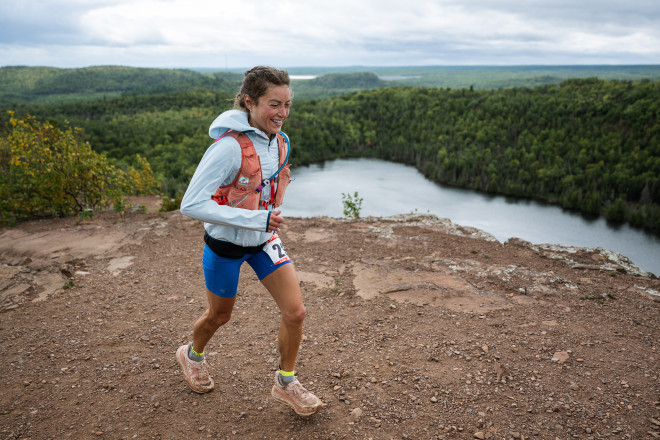 2025 Superior 100 Winner Racel Turi above Bean Lake - Photo Credit Anastasia Wilde