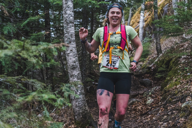 All Smiles at the Superior 50K - Photo Credit Fresh Tracks Media