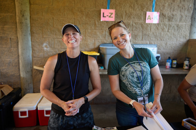 Brandy and Morgan Helping at with Check In ESTRS Leb 7MI 2025 - Photo Credit Christine Armbruster