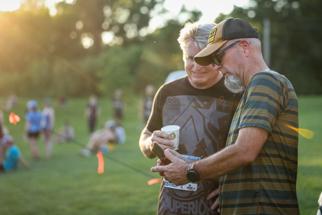 Catching Up With Friends After the Race - Photo Credit Scott Rokis