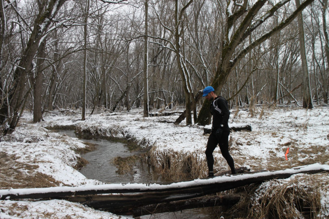 Edward Sandor Crossing the Bridge on THE SNOW YEAR - Photo Credit Eric Forseth