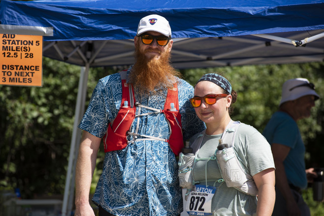 Elena and Tim at Aid Station 5 - Photo Credit Bill Kelley