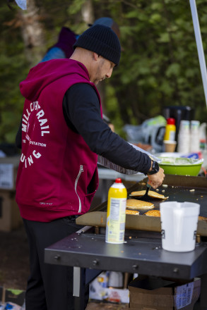 Flapjacks at Temperance River Mill City Running Aid Station SFTR 2025 - Photo Credit Tone Coughlin