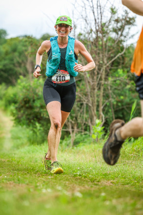 Holly with a Strong Second Place Finish at the 2025 ATR 50K - Photo Credit Scott Rokis