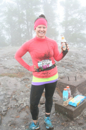 Impromptu Aid Station on Top of Carlton Peak with Catie Maken - Photo Charlie Hubbard