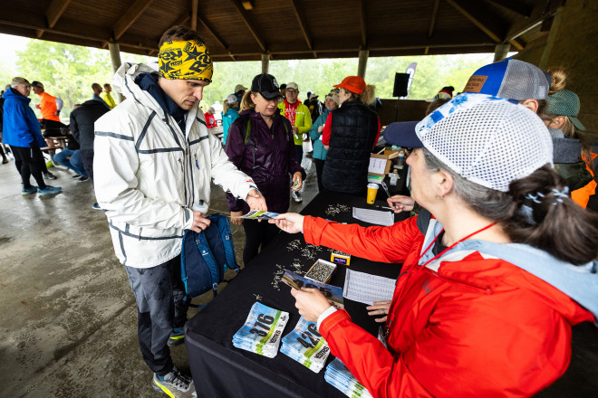 Jen Helping at Check In - Photo Credit Scott Rokis