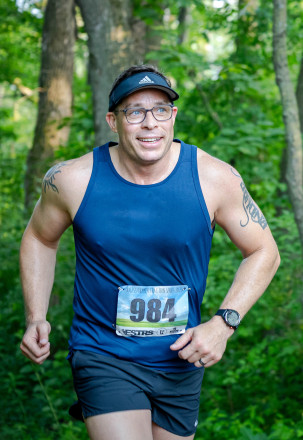 Joe Getting After it at the 2025 French 5K - Photo Credit Mike Wheeler