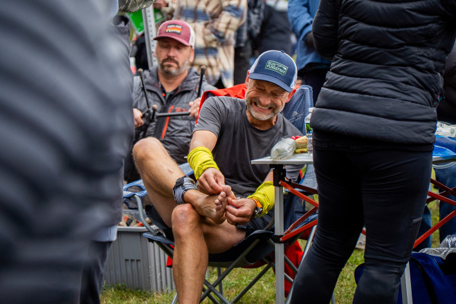 Joel Fixing Feet SFTR 2025 - Photo Credit Danica Nolton