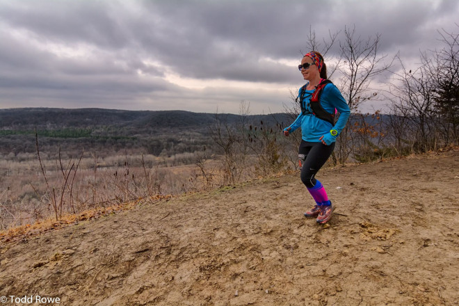 Kate Hoglund Atop the First Climb - Photo Credit Todd Rowe