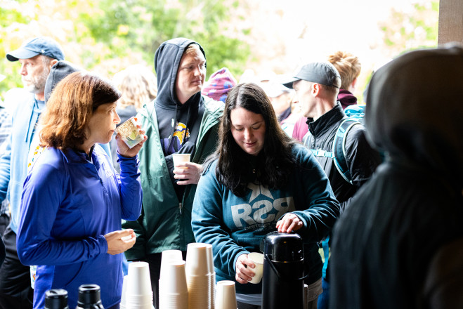 Morning Coffee at the Superior 100 in 2025 - Photo Credit Scott Rokis