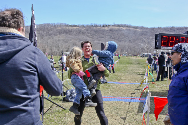 Nicholas Keller Finishing 50 Miles - Photo Credit Eric Hadtrath