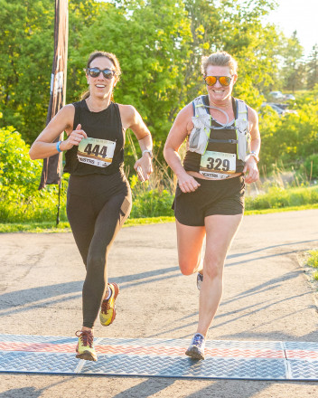 Pals Finishing the 2024 Lebanon 10KM - Photo Credit Scott Rokis