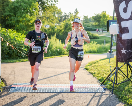 Pals at the Finish of the 2025 ESTRS Lebanon 7 Mile - Photo Credit Scott Rokis