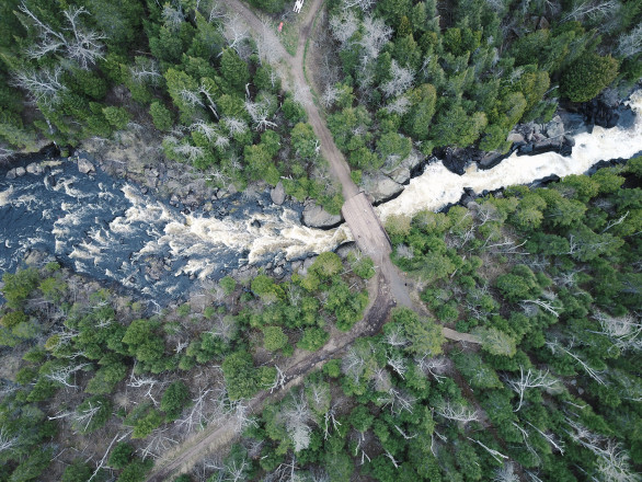 Poplar River Crossing From Above - Photo Credit Fresh Tracks Media