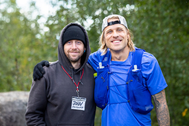 RD John with 100 Mile Finisher Trent Saari SFTR 2025 - Photo Credit Scott Rokis