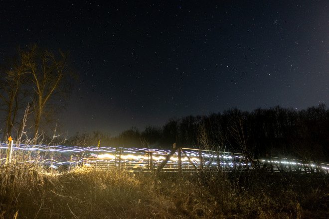 Red Iron Bridge at Night - Photo Credit Jamison Swift