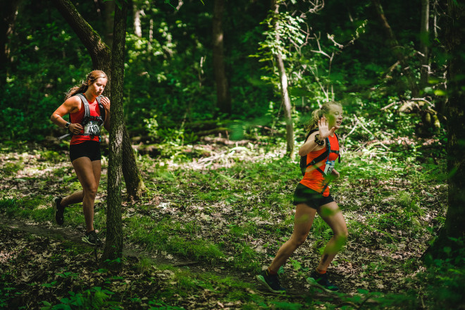 Running Single Track with My Buddy - Photo Credit Fresh Tracks Media