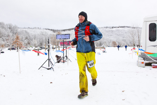 Scott Raasbach Getting His 5th 50 Mile Finish in 2018 - Photo Credit Eric Hadtrath