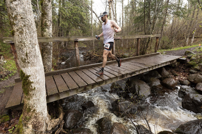 Scott Wopata Cruising for the 50K Win in 2024 - Photo Credit Cary Johnson