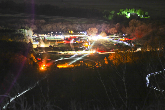 Start and Finsh Area at Night - Photo Credit Eric Hadtrath