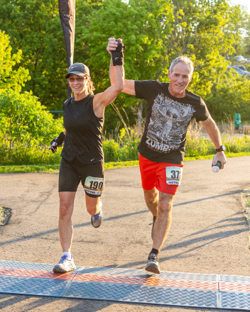 Together at the 2024 Lebanon 10K - Photo Credit Scott Rokis