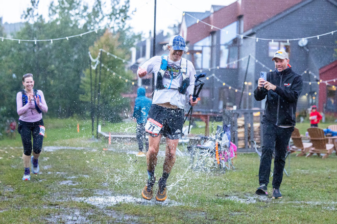 Troy Splish Splashing at the FInish SFTR 2025 - Photo Credit Scott Rokis