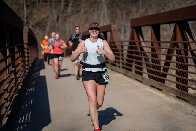 Two Thumbs Up on the Red Iron Bridge - Photo Credit Jamison Swift