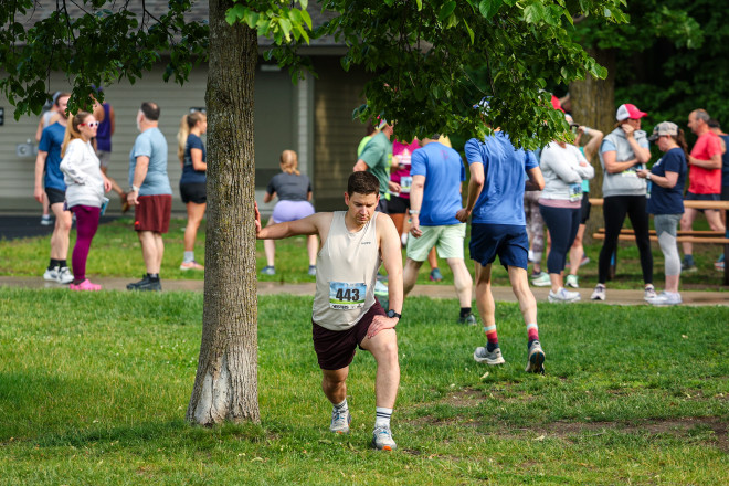 Warming Up for the French 5K - Photo Credit Scott Rokis