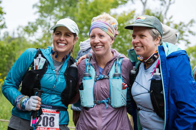 With Friends at the 100 Mile Start in 2025 - Photo Credit Anastasia Wilde