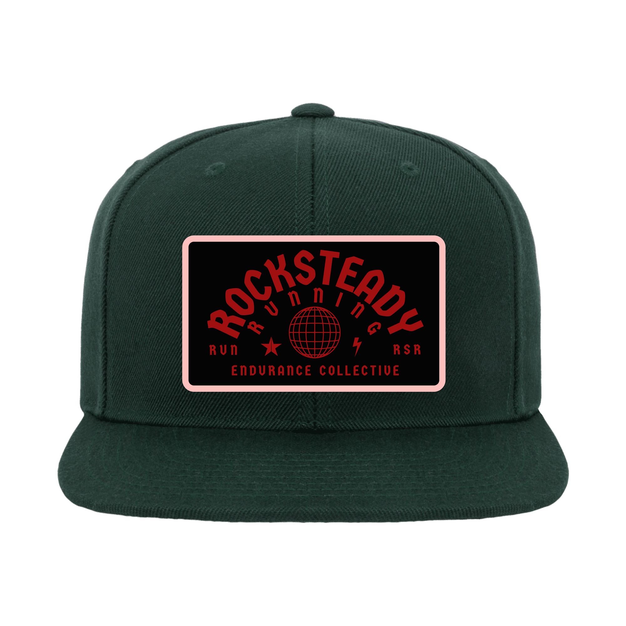 Rocksteady Collective Logo High Crown Flat Bill Hat - Spruce