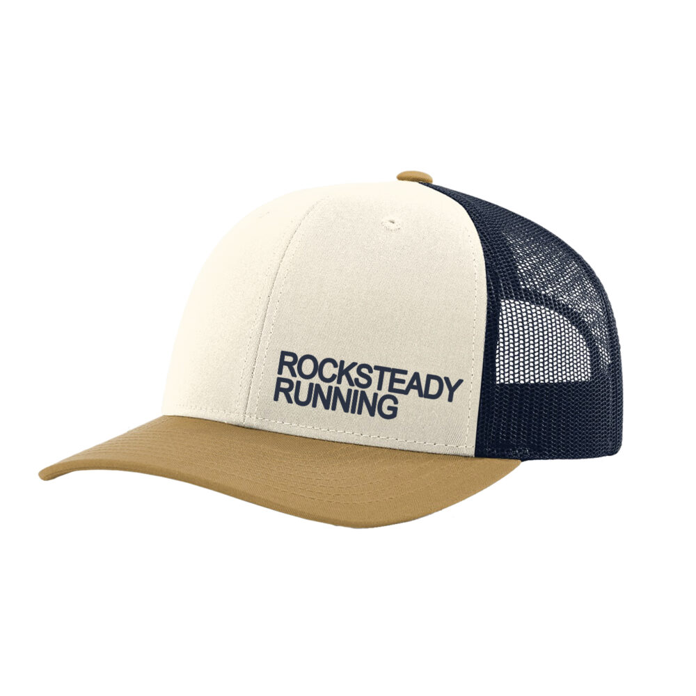 Muted Logo Mid Pro Trucker Hat - Cream / Navy / Amber Gold