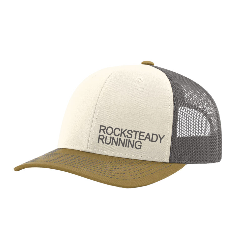 Muted Logo Mid Pro Trucker Hat - Mink Beige / Charcoal / Amber Gold